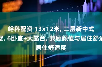 峪科配资 13x12米, 二层新中式别墅, 6卧室+大露台, 兼顾颜值与居住舒适度